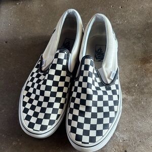 Men’s Vans Black and White Checkerboard Slip-Ons